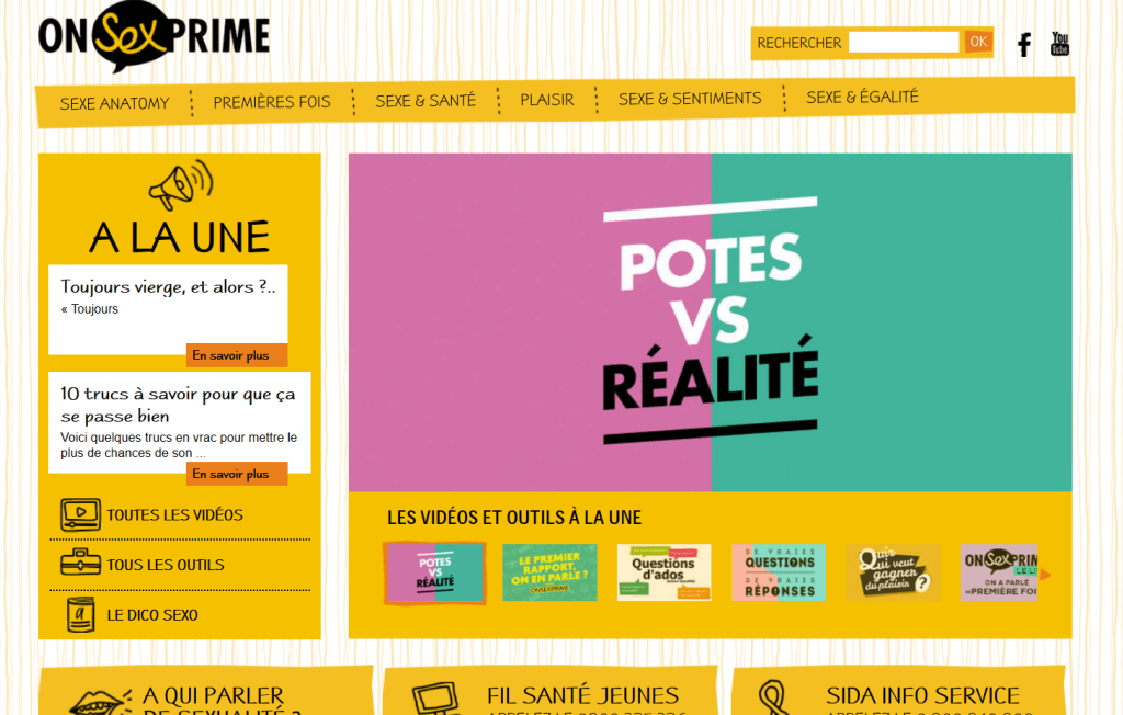 Homepage of the onSEXprime website