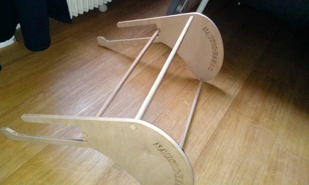 The assembled hammock, without the cradle, side view