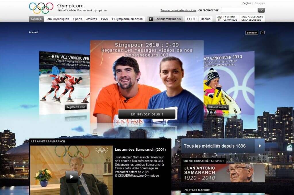 IOC website - homepage carousel module