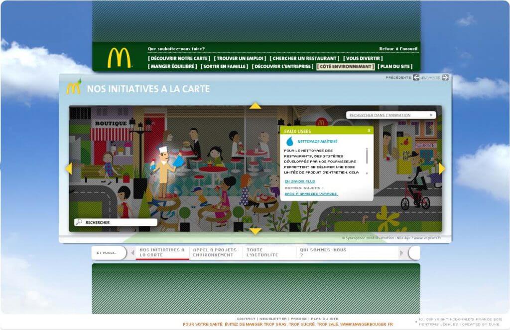 Mc Donald's website - Initiatives module, details page