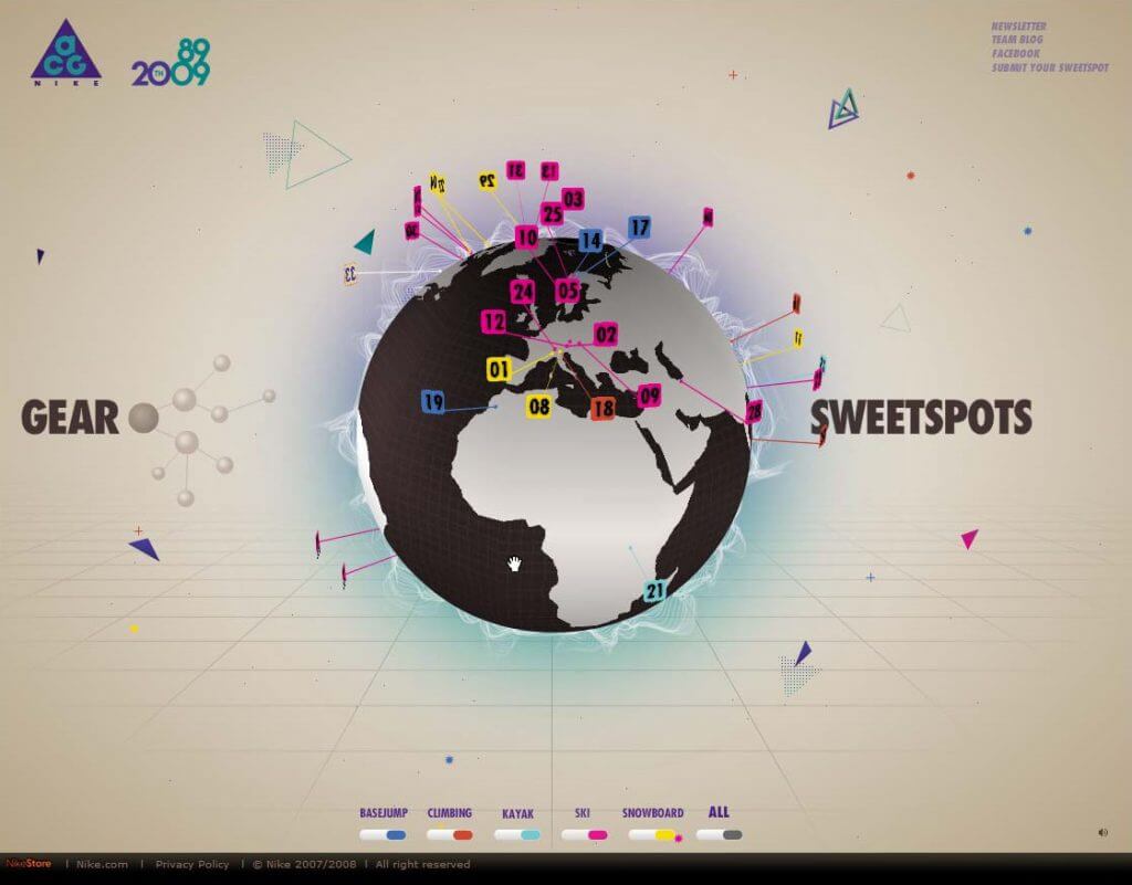 Nike ACG - sweetspots homepage