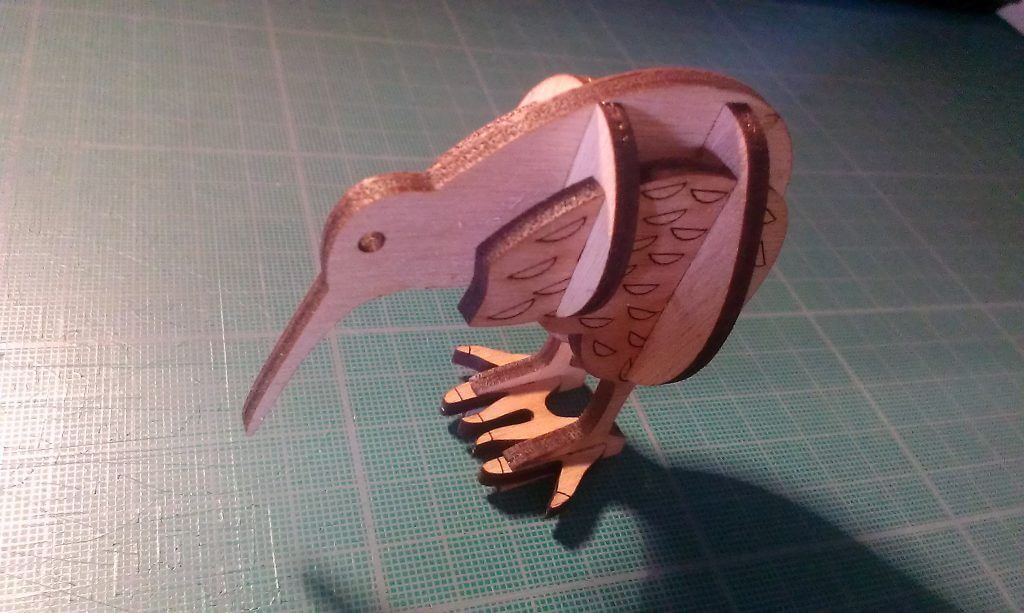 Small 3D kiwi bird, other view