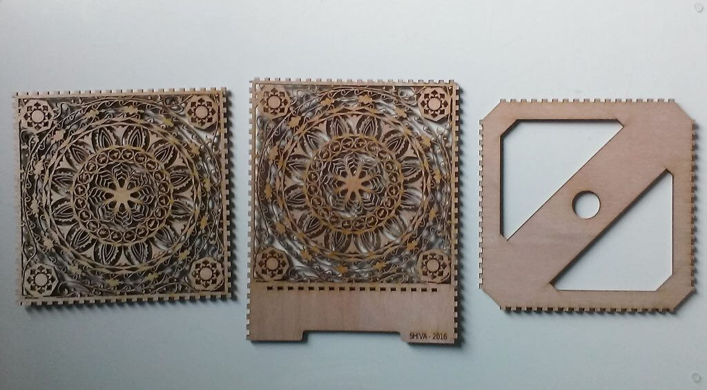 Mandala decorative lamp before assembly